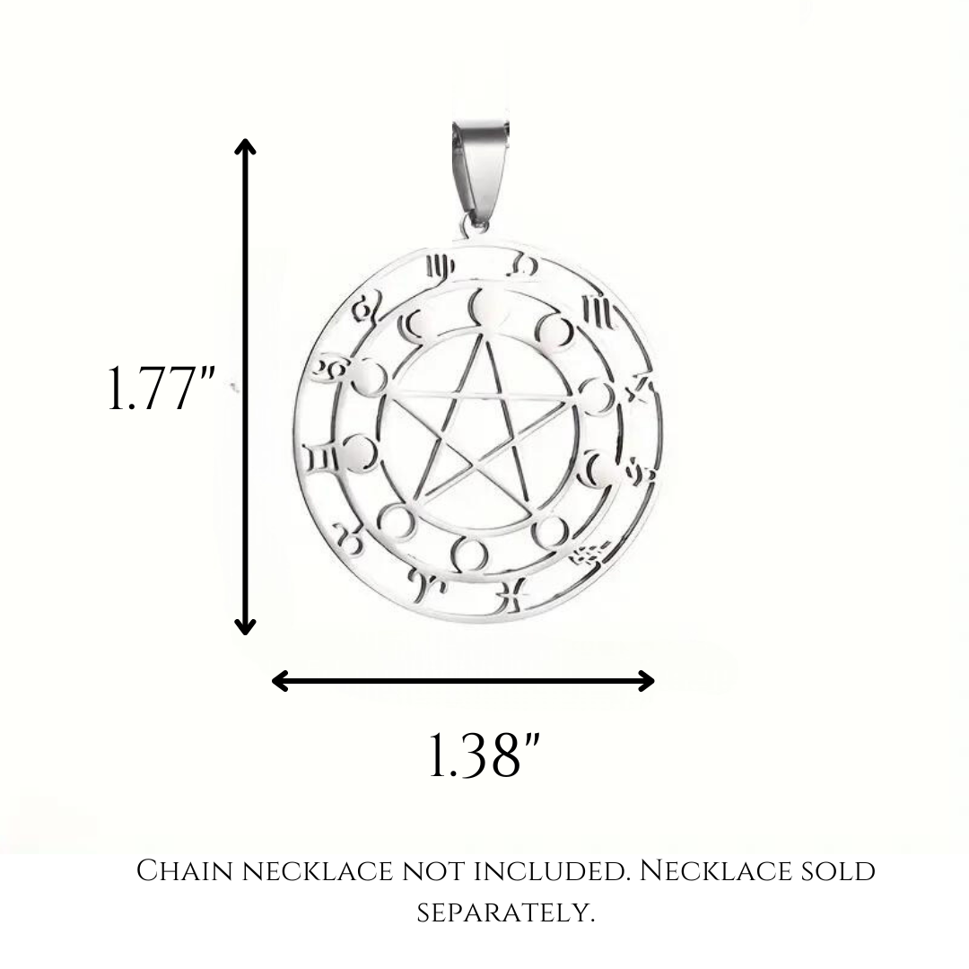 Pentacle, Moon Sign, & Astrology Pendant