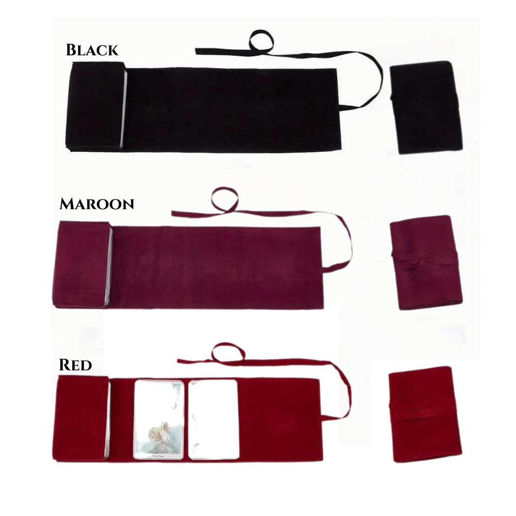 Divination Cards Velvet Wrap Style Wrap Pouch with Tie