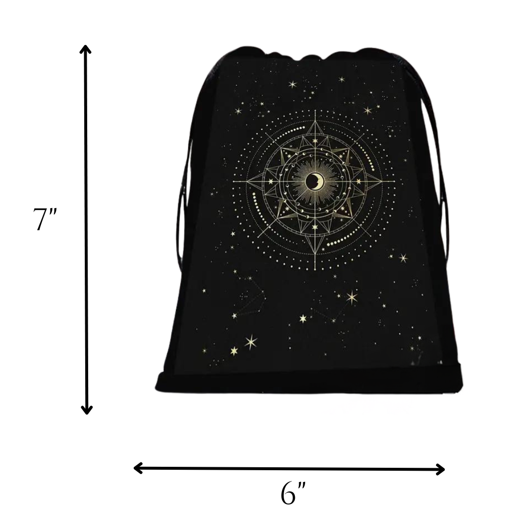 Moon Compass Velvet Pull-String Bag